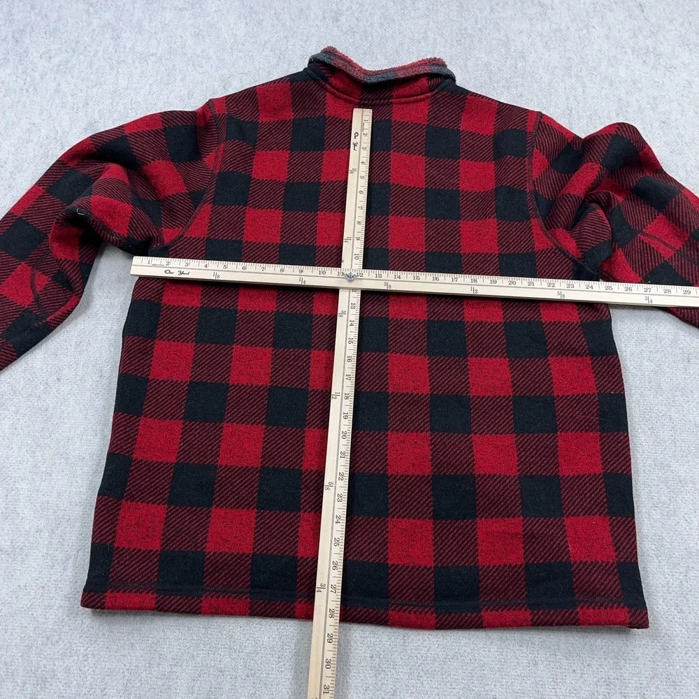 North Face Sweater Men XXL Red Black Buffalo Plaid Pullover 1/2 Zip Gordon Lyons